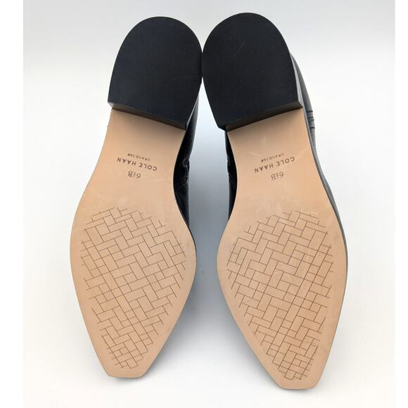 Cole Haan Naia Pointed Toe Block Heel Booties Women's Black Size US6.5B - Picture 7 of 9